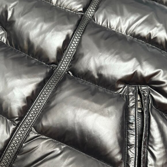 Moncler Black Shiny Hooded Down Jacket - Picture 7 of 7